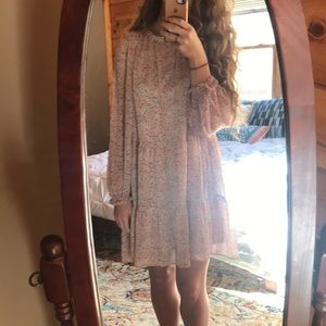 Only worn once!! Pink floral babydoll dress